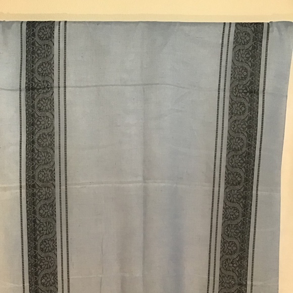 Blue black woven embroidery stole scarf - Picture 4 of 6